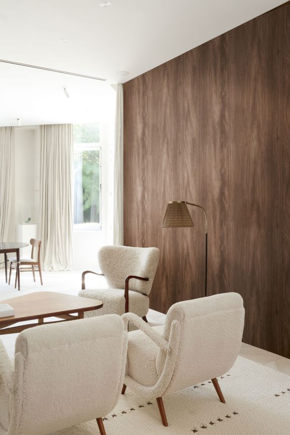 Wallpaper, brown, veneer effect, TRA302, Traces, Masureel