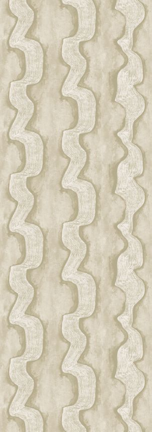 Mural wallpaper, grey, beige, waves, DGTRA301-300, Traces, Masureel