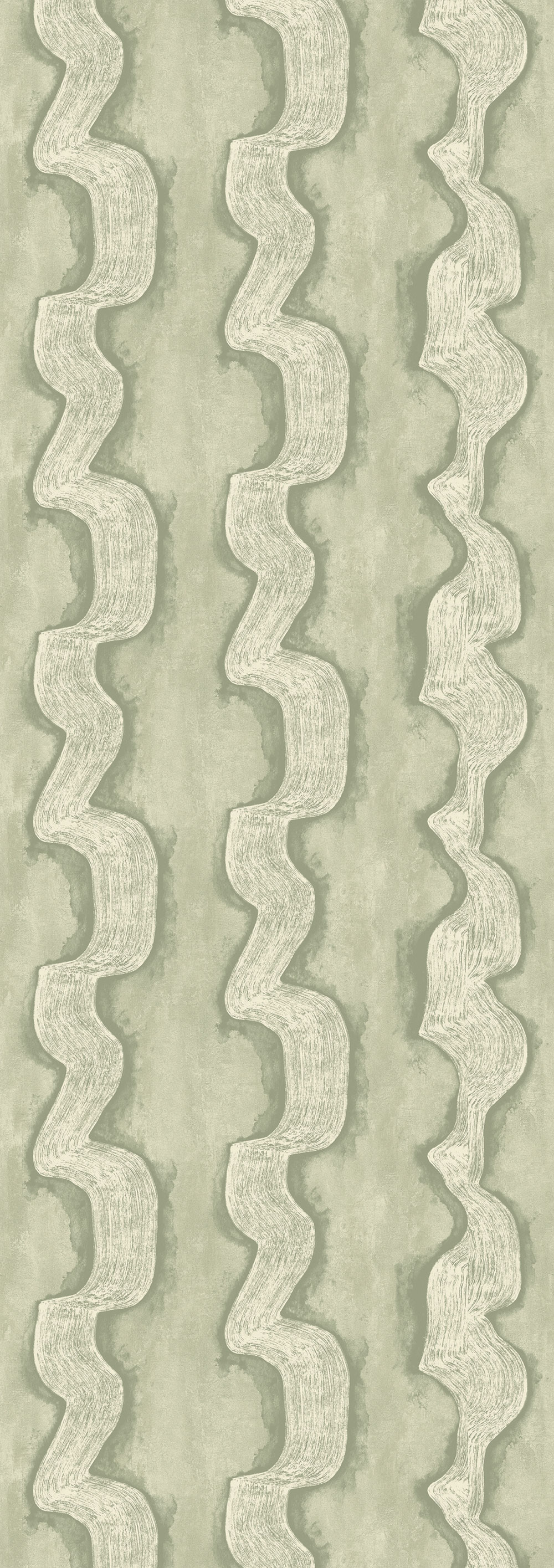 Mural wallpaper, green, white, waves, DGTRA304-300, Traces, Masureel