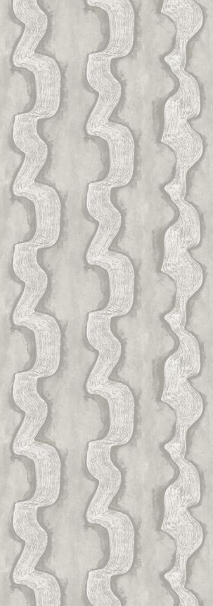 Mural wallpaper, grey, white, waves, DGTRA305-260, Traces, Masureel