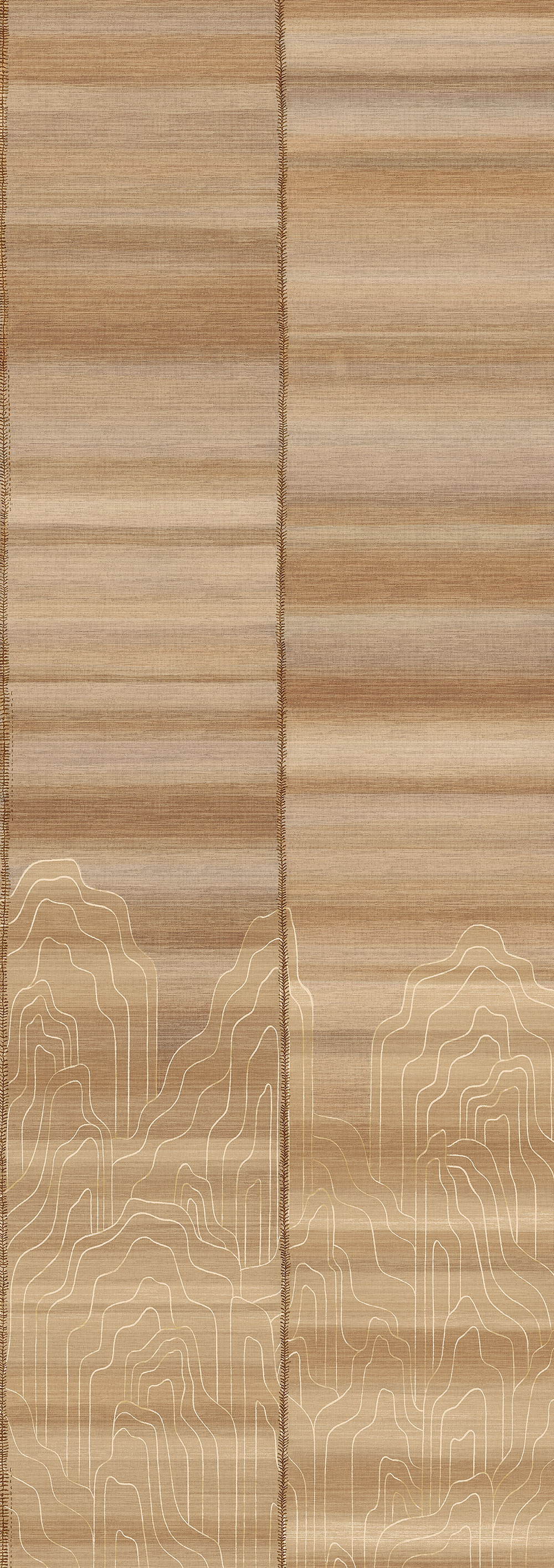 Mural wallpaper, beige, brown stripes, DGTRA8012-260, Traces, Masureel