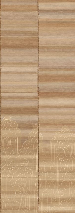 Mural wallpaper, beige, brown stripes, DGTRA8012-300, Traces, Masureel