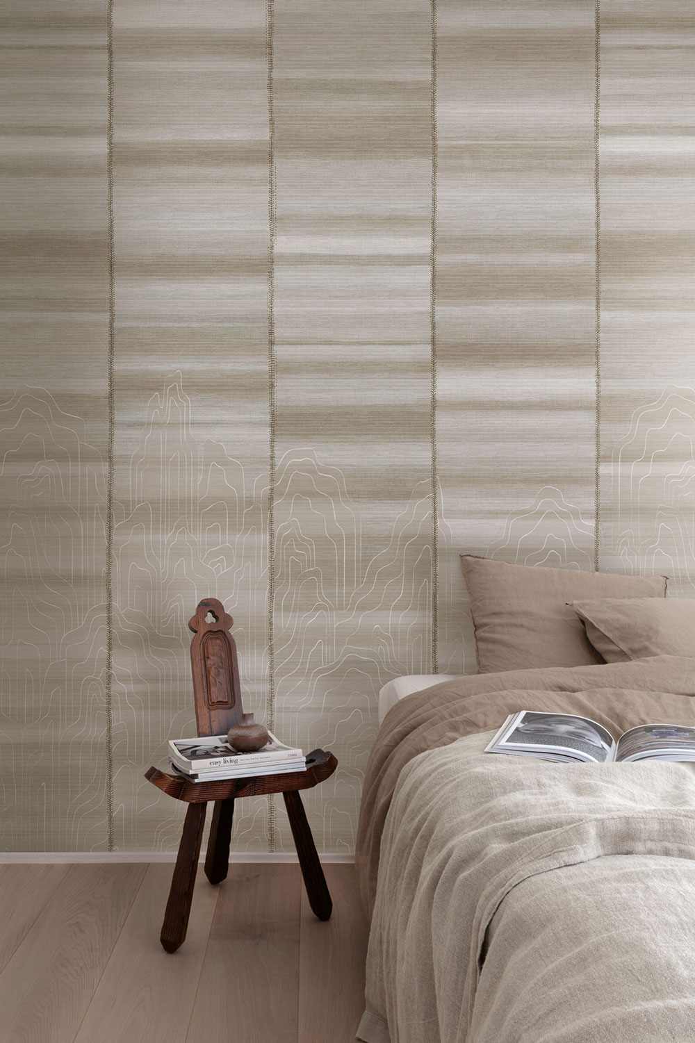Mural wallpaper, brown, grey, stripes, DGTRA8021-260, Traces, Masureel