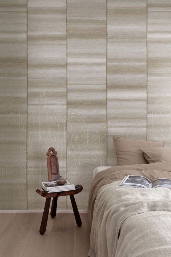 Mural wallpaper, brown, grey, stripes, DGTRA8021-260, Traces, Masureel