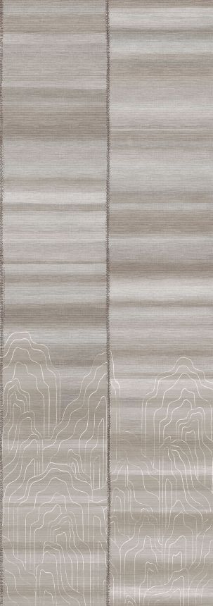 Mural wallpaper, brown, grey, stripes, DGTRA8022-260, Traces, Masureel