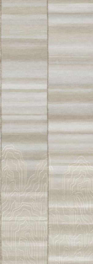 Mural wallpaper, beige, grey stripes, DGTRA8032-260, Traces, Masureel