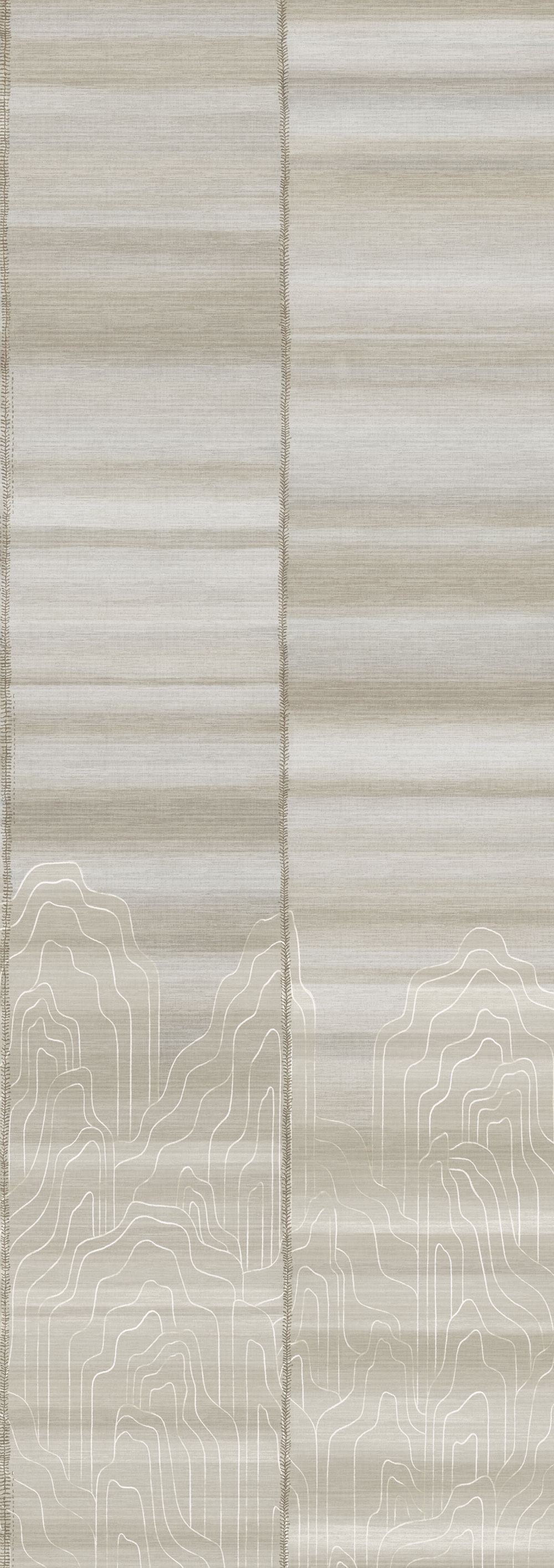 Mural wallpaper, beige, grey stripes, DGTRA8032-300, Traces, Masureel
