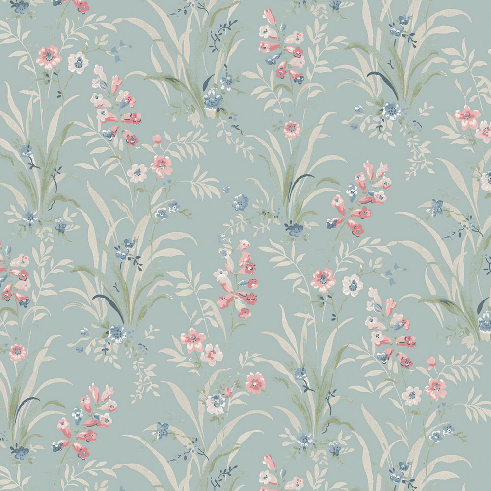 Wallpaper, Blue, Purple, Wildflowers, 122751, Laura Ashley 4