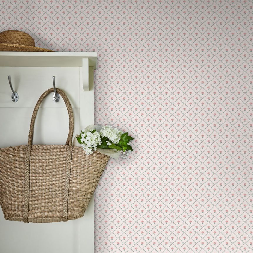 Wallpaper, Red, Green, Roses, 122766, Laura Ashley 4