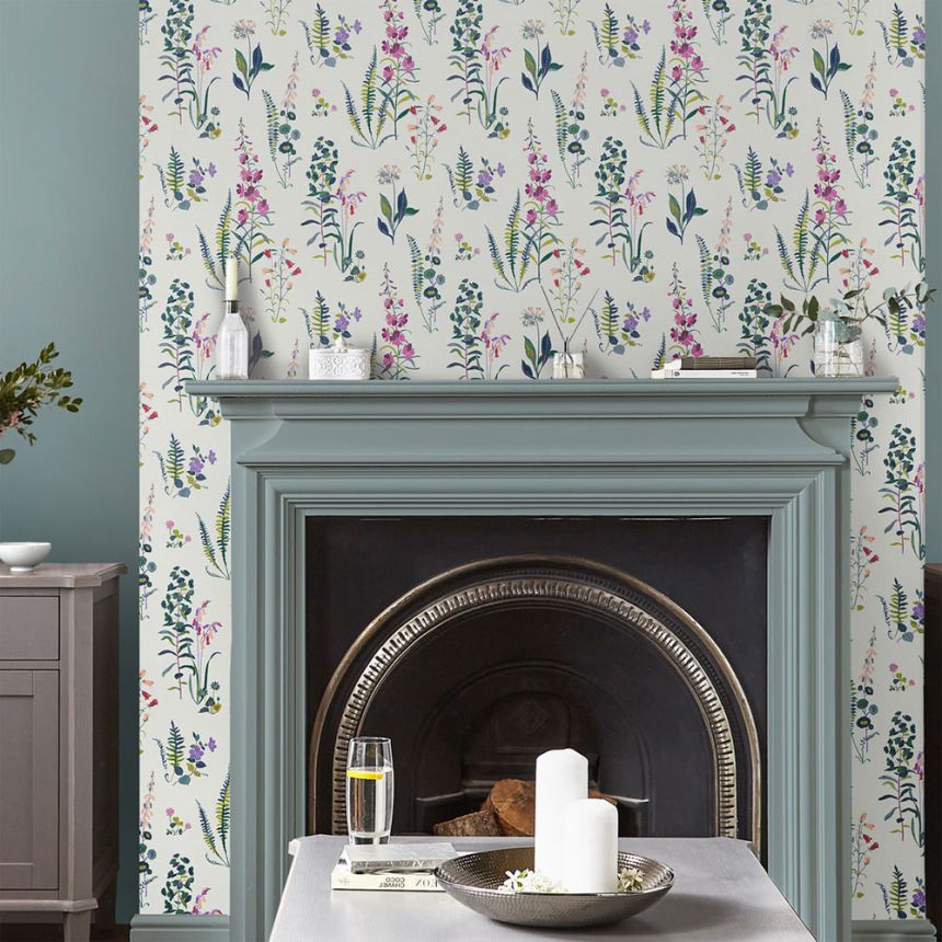 Floral Wallpaper, Pink, Purple, 127401, Laura Ashley 4