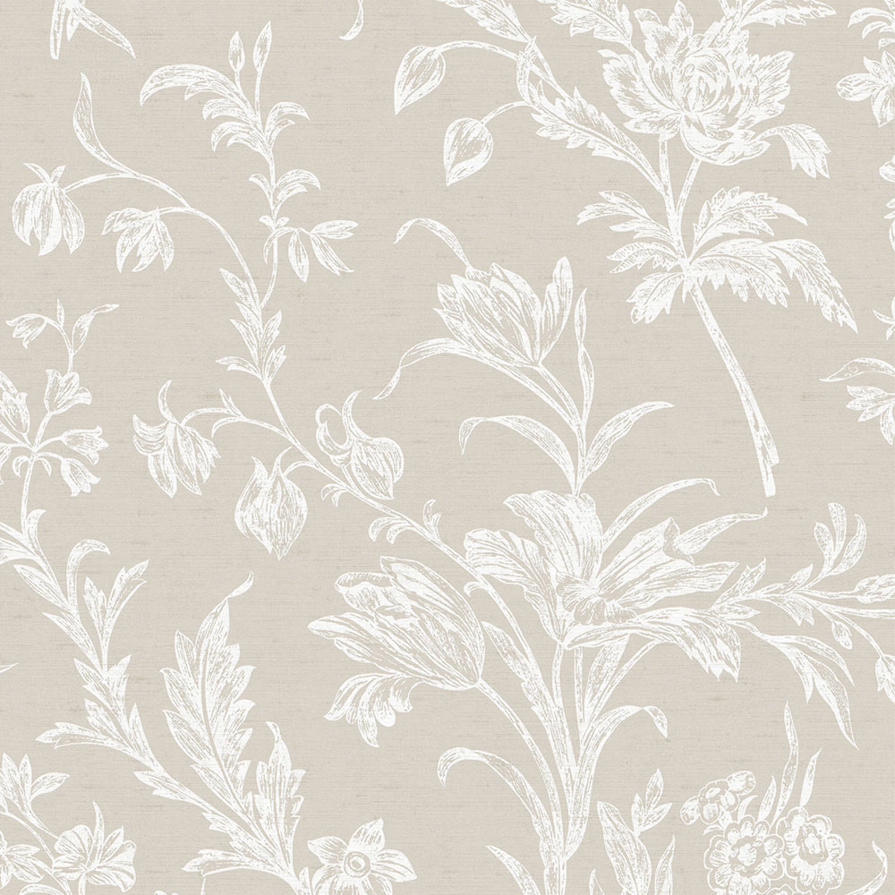 Wallpaper, Beige-White, Floral Pattern, 127391, Laura Ashley 4