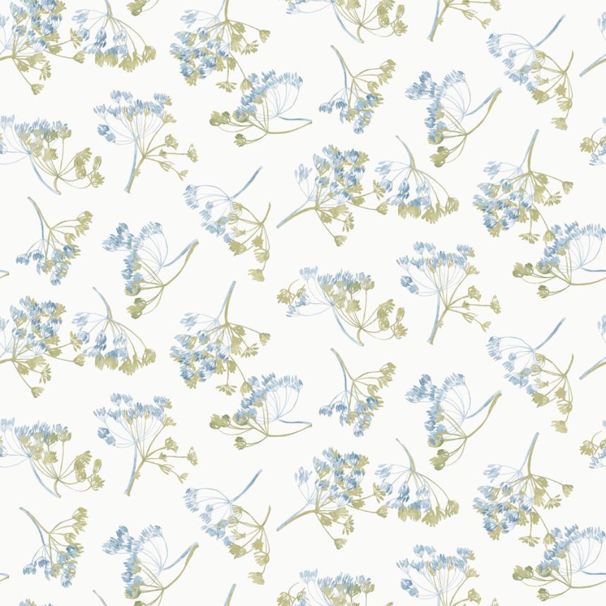 Wallpaper, White, Blue, Floral Pattern, 130102, Laura Ashley 4