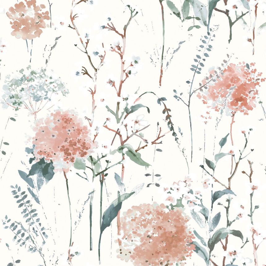 Wallpaper, White, Blue, Floral Pattern, 130104, Laura Ashley 4