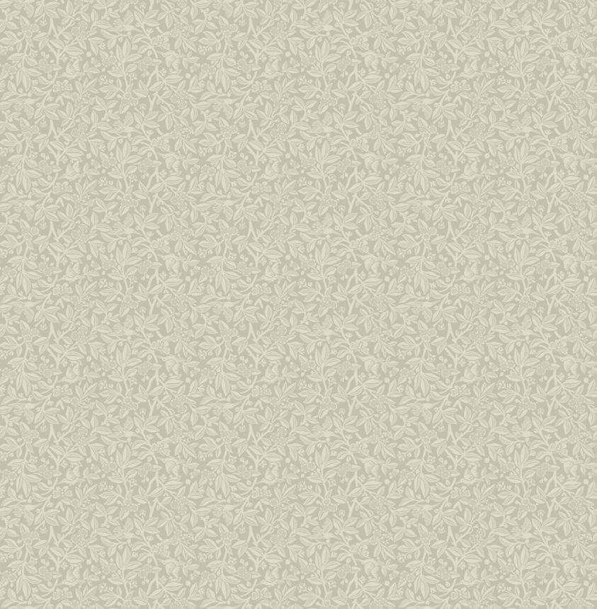 Wallpaper, Grey, Silver, Flowers, Birds, 140319, Laura Ashley 4