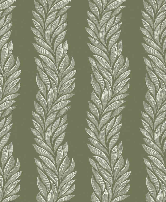 Wallpaper, Green, White, Leaves, 140321, Laura Ashley 4