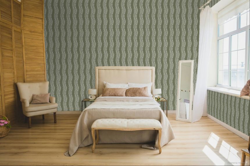 Wallpaper, Green, White, Leaves, 140321, Laura Ashley 4