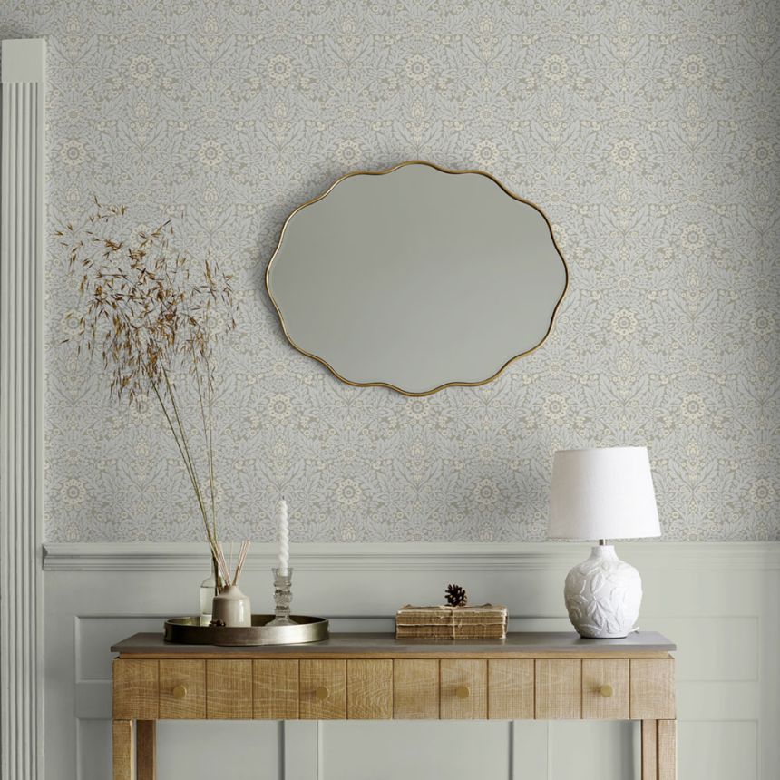 Floral Wallpaper, Green, Blue, 140322, Laura Ashley 4