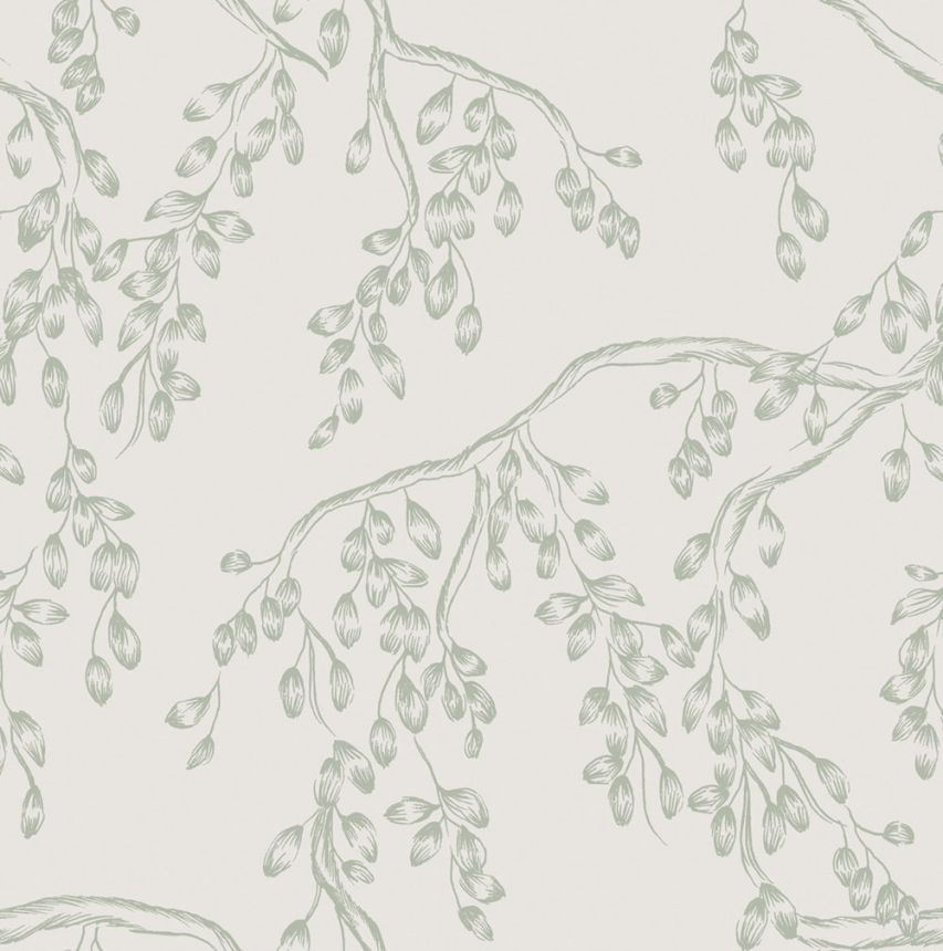 Wallpaper, White-Green, Branches, 140333, Laura Ashley 4