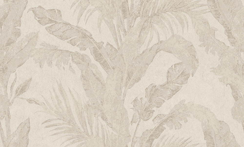 Luxury wallpaper, beige, white, leaves, plaster effect, 6602, Metamorphosis, Parato by Cristiana Masi