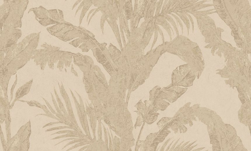 Luxury wallpaper, beige, leaves, plaster effect, 6603, Metamorphosis, Parato by Cristiana Masi