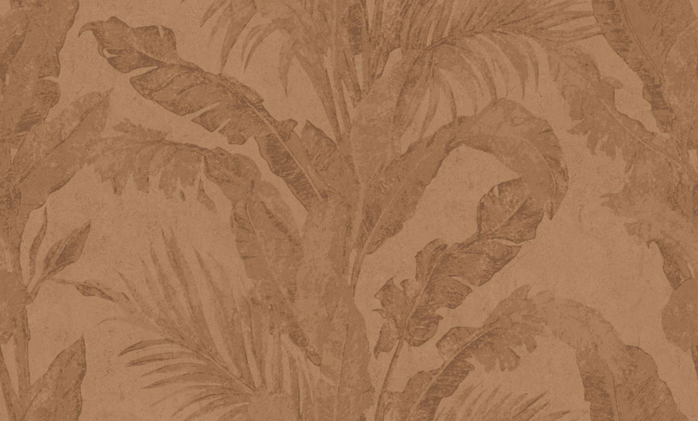 Luxury wallpaper, bronze, brown, leaves, plaster effect, 6604, Metamorphosis, Parato by Cristiana Masi