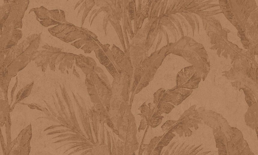 Luxury wallpaper, bronze, brown, leaves, plaster effect, 6604, Metamorphosis, Parato by Cristiana Masi