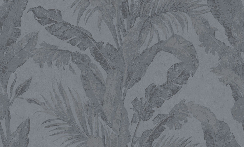 Luxury wallpaper, blue, leaves, plaster effect, 6607, Metamorphosis, Parato by Cristiana Masi