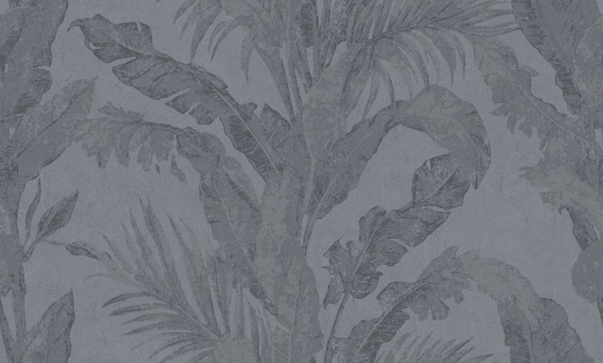 Luxury wallpaper, blue, leaves, plaster effect, 6607, Metamorphosis, Parato by Cristiana Masi