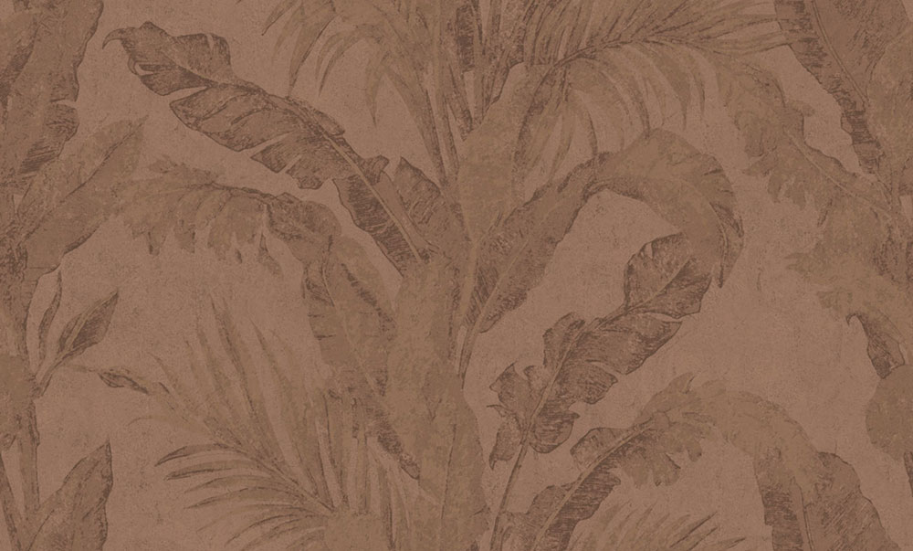 Luxury wallpaper, brown, leaves, plaster effect, 6609, Metamorphosis, Parato by Cristiana Masi