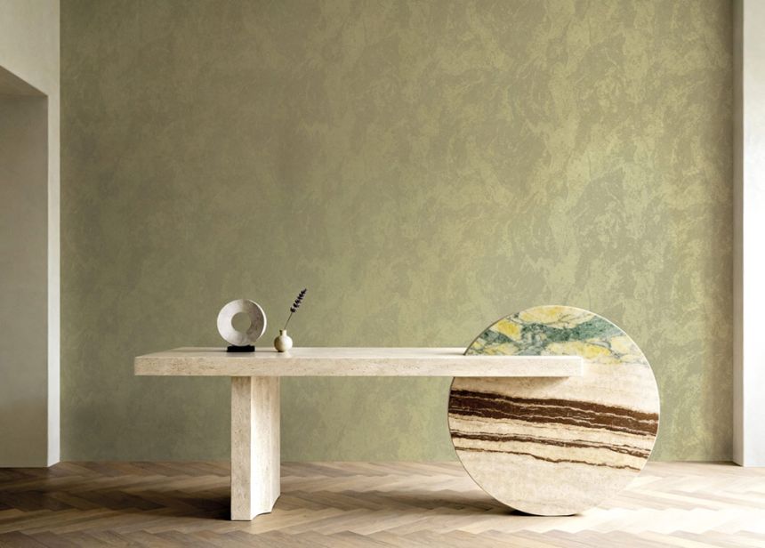 Wallpaper, green, stucco effect, 6645, Metamorphosis, Pigmenta, Parato by Cristiana Masi