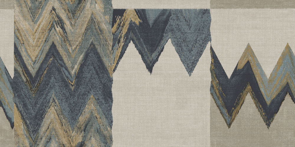 Geometric wallpaper, blue, grey, fabric imitation, 6676, Metamorphosis, Parato by Cristiana Masi