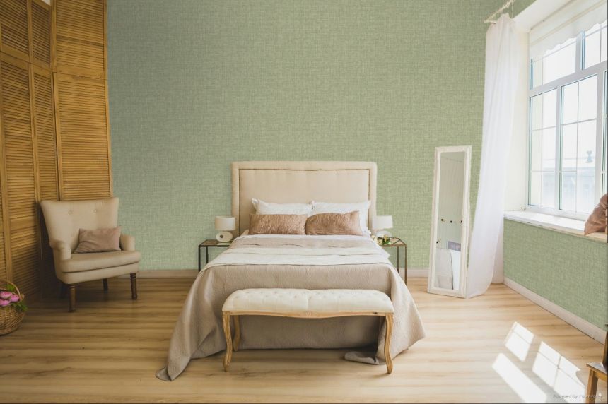 Wallpaper, green, grey, fabric imitation, 6695, Metamorphosis, Pigmenta, Parato by Cristiana Masi