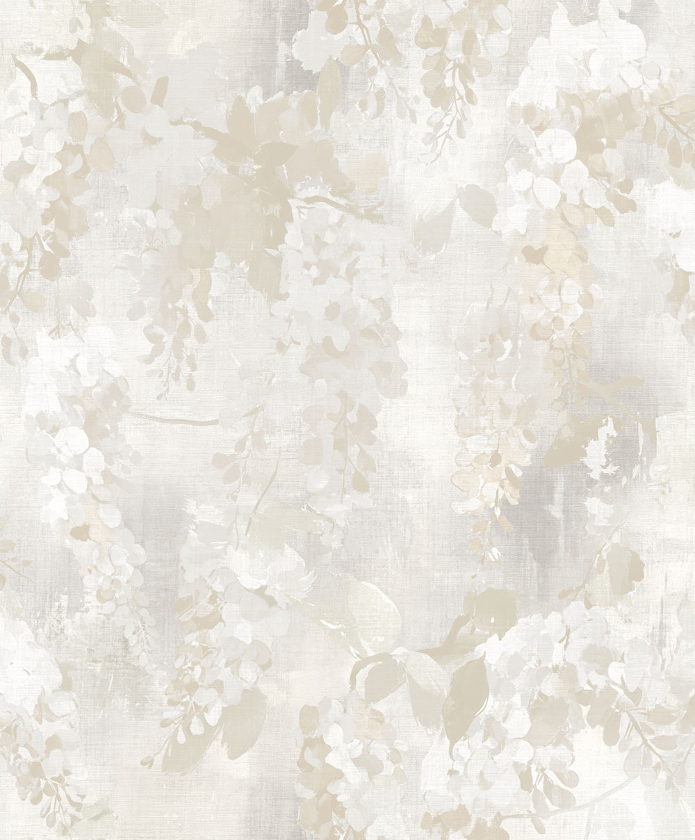 Wallpaper, white, beige, flowers, branches, AU41601, Aurelia, Prestige Wallcoverings