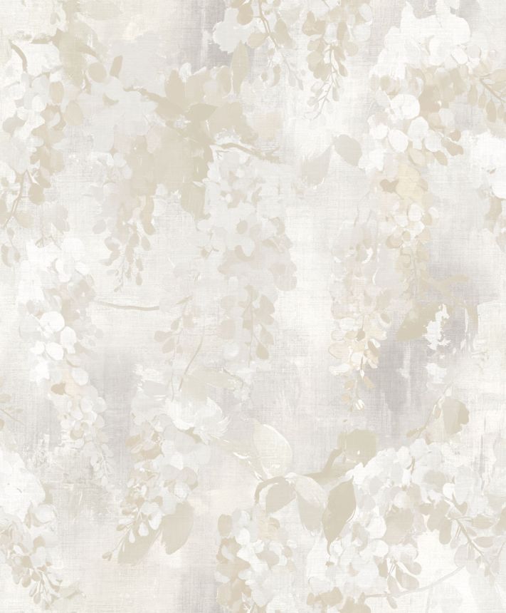 Wallpaper, white, beige, flowers, branches, AU41601, Aurelia, Prestige Wallcoverings