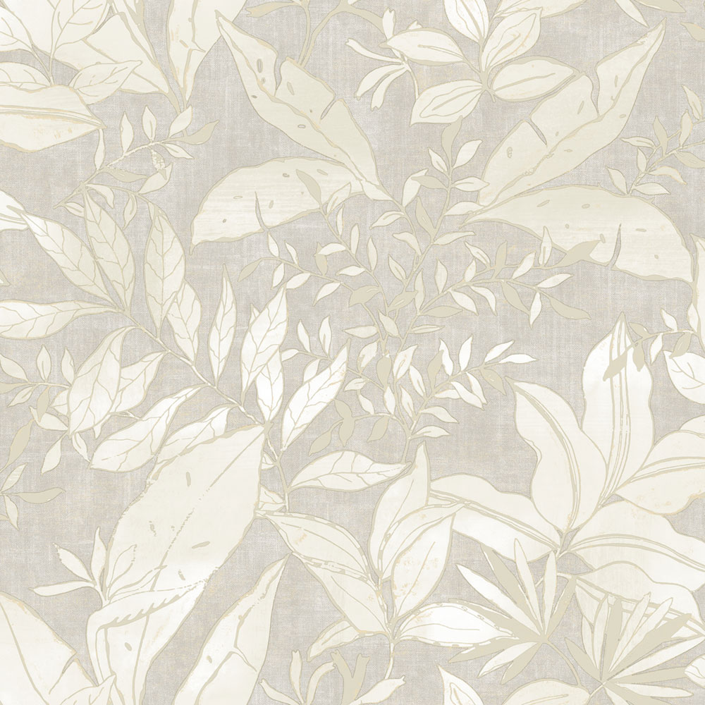 Wallpaper, beige, grey, leaves and branches, AU41701, Aurelia, Prestige Wallcoverings
