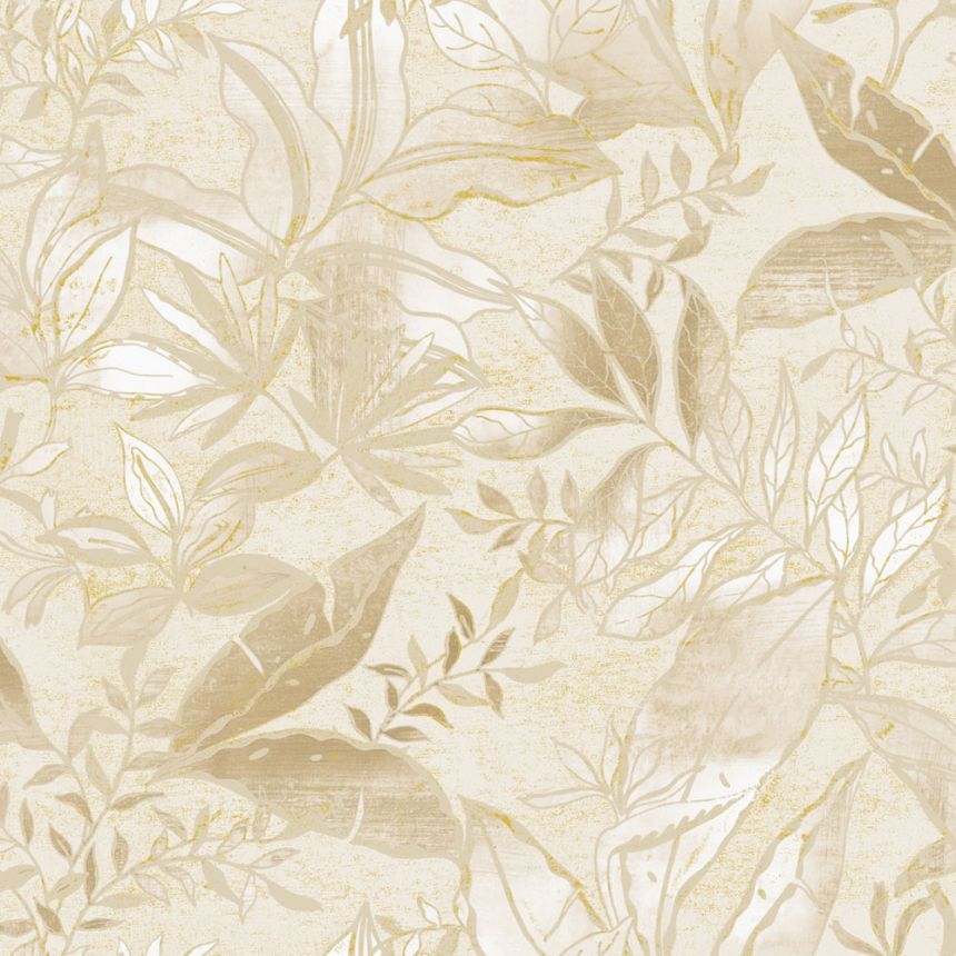 Wallpaper, cream, beige, leaves and branches, AU41702, Aurelia, Prestige Wallcoverings