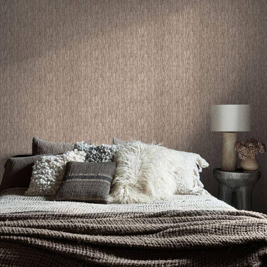 Wallpaper, brown, white, knitted fabric imitation, 140082, Abigail Ahern vol.1