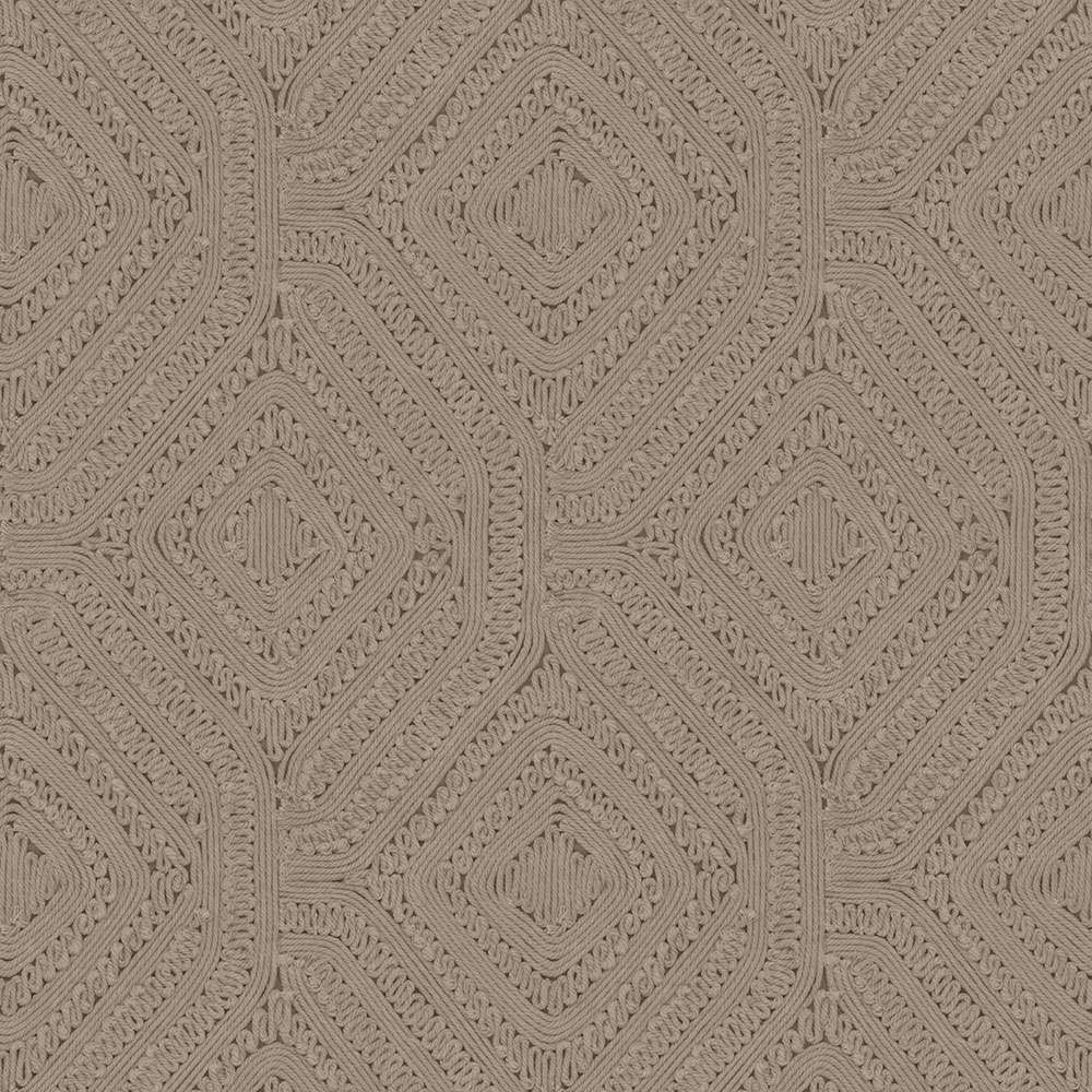 Geometric wallpaper, brown, grey, knitted fabric imitation, 140087, Abigail Ahern vol.1