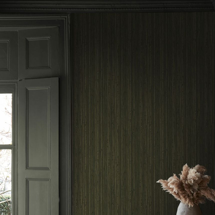 Luxury wallpaper, yellow, black, stripes, 140101, Abigail Ahern vol.1