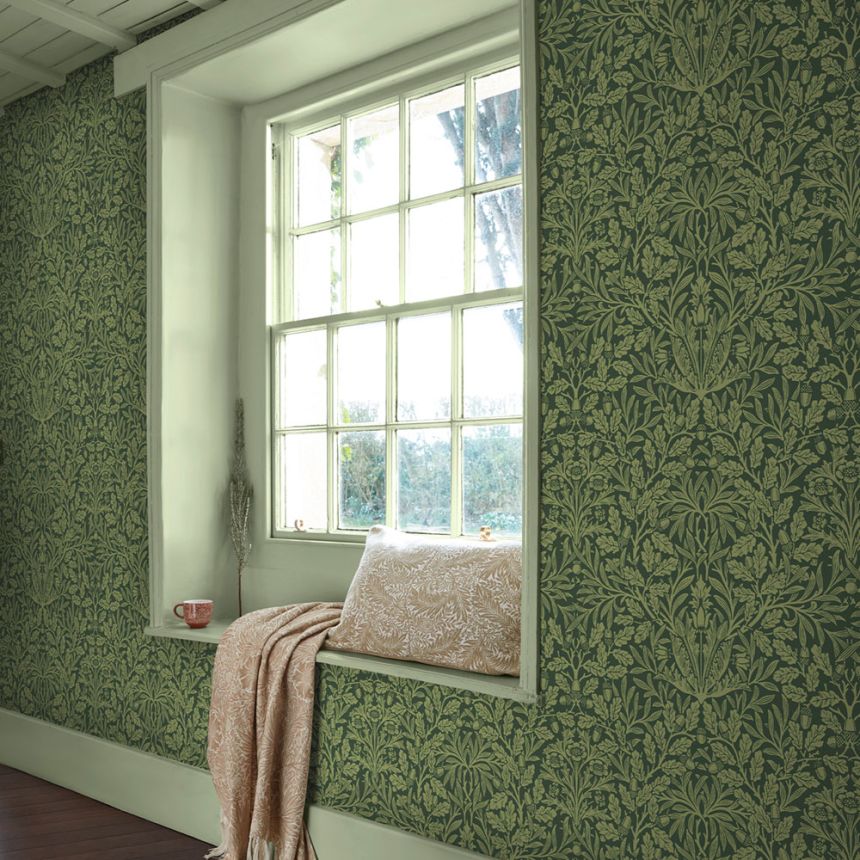 Wallpaper, Green, Flowers, Leaves, 140490, William Morris at Home vol. 2