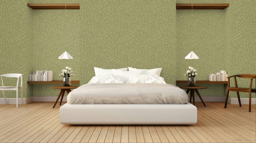 Wallpaper, moss green, tree bark effect, SF1005, Surfaces, Grandeco