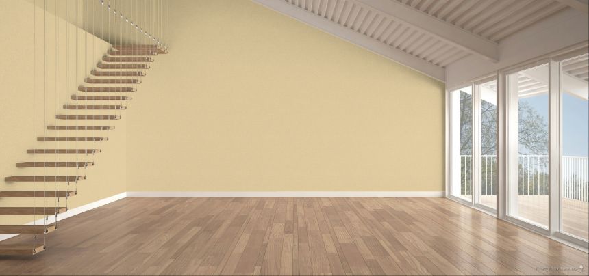 Wallpaper, yellow-beige, mottled fabric effect, SF1117, Surfaces, Grandeco