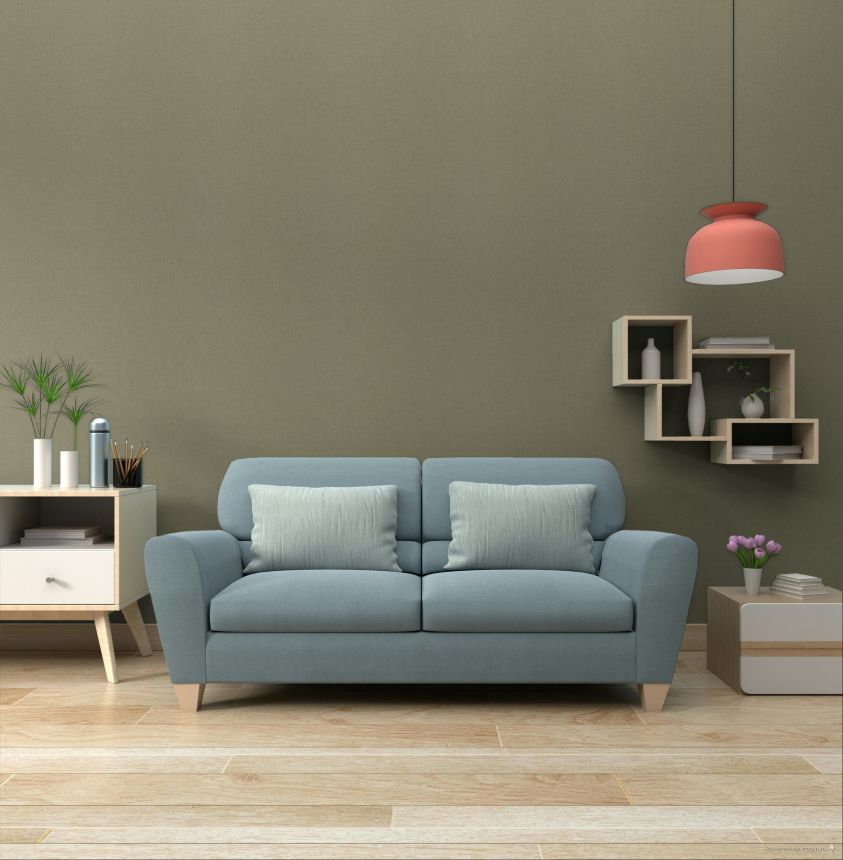 Wallpaper, grey-green, silver, coarse fabric effect, SF1208, Surfaces, Grandeco