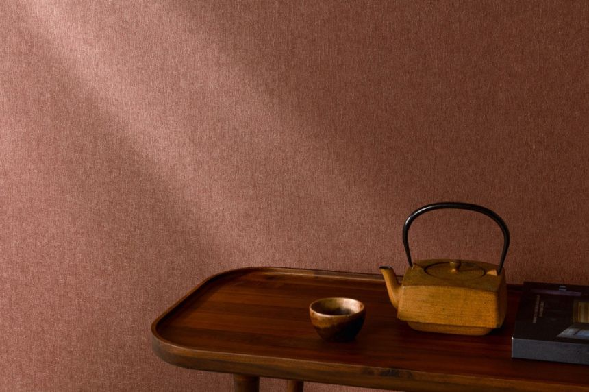 Wallpaper, brown-red, gold, coarse fabric effect, SF1221, Surfaces, Grandeco