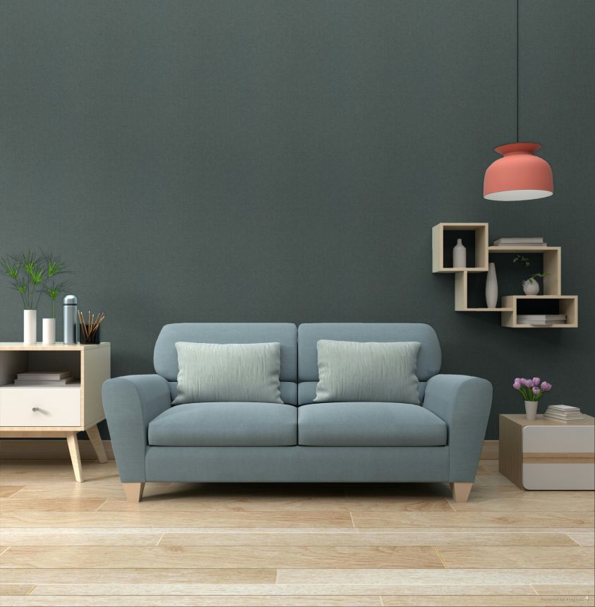 Wallpaper, petrol blue, gold, coarse fabric effect, SF1226, Surfaces, Grandeco