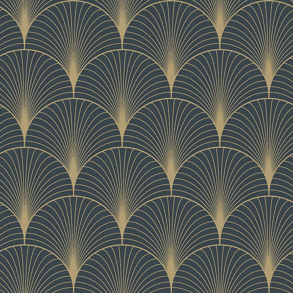 Dark blue geometric non-woven wallpaper 139231, Art Deco, Esta