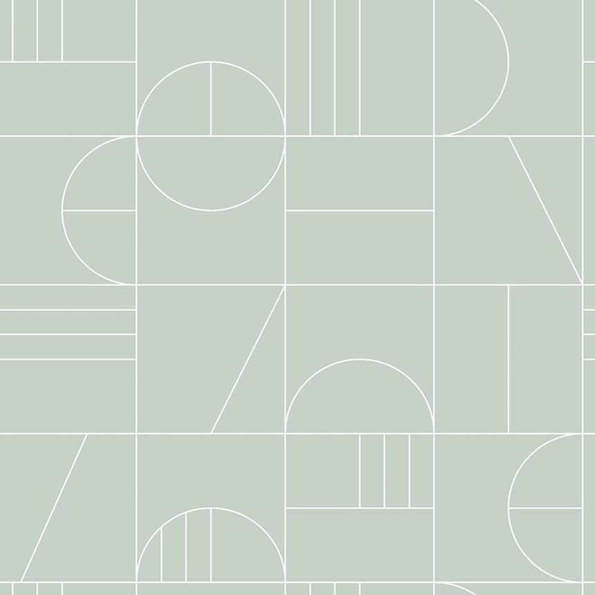 Green geometric pattern wallpaper 139209, Art Deco, Est