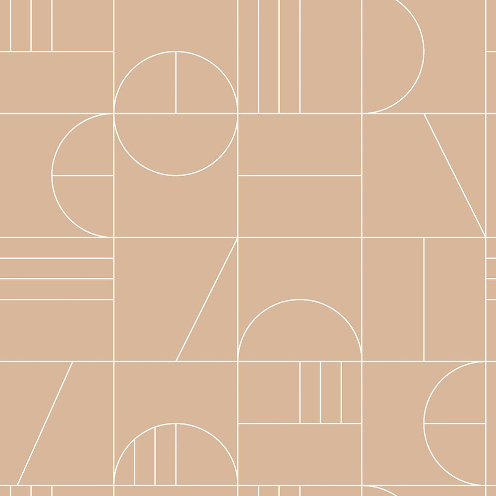 Brown geometric pattern wallpaper 139208, Art Deco, Est