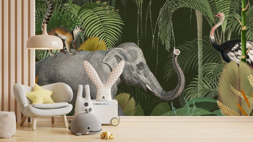 Custom Wall Mural, Jungle at Night, Animals, 10188, Vavex
