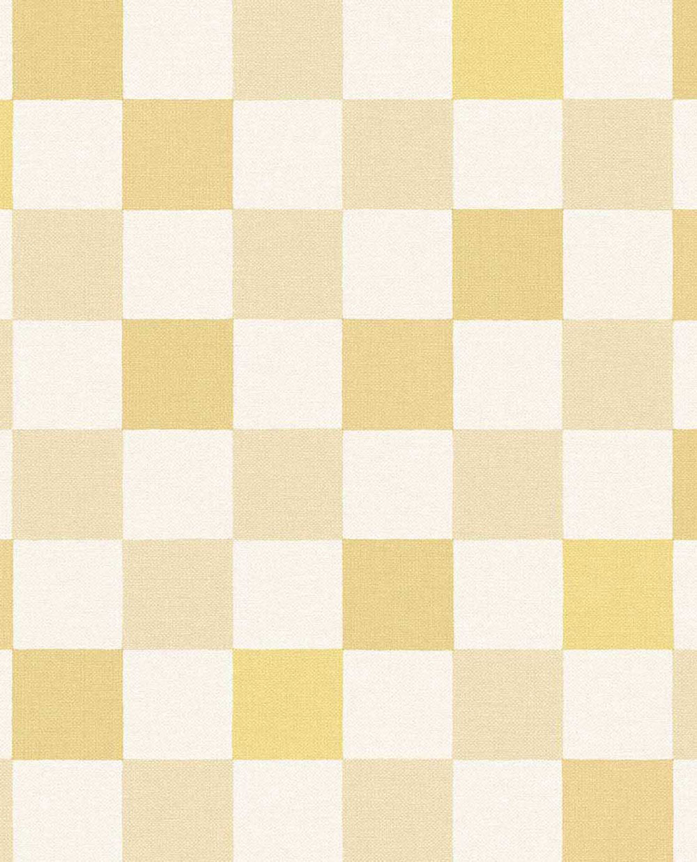 Wallpaper, yellow, cream, checked fabric effect, 363146, Tiny Treasures, Eijffinger